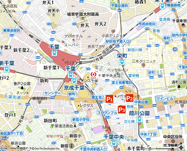 千葉中央支店付近の地図